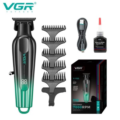 Триммер VGR V-935 GREEN, 5 насадок, 7000 RPM, LED display