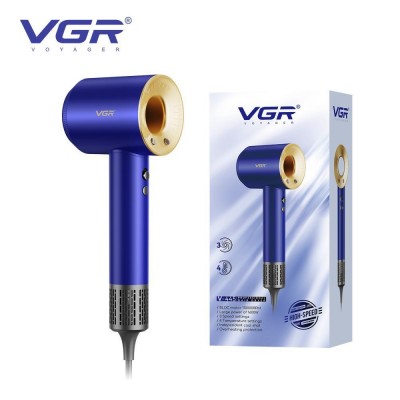Фен профессиональный VGR V-445 BLUE, 3 уровня обдува, 4 уровня температуры, 1600 Вт, 110000 RPM