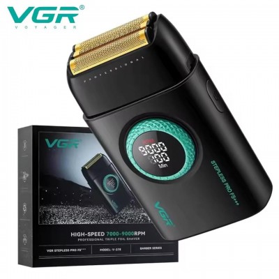 Электробритва VGR V-378 BLACK шейвер, двойное лезвие + триммер, регулировка мощности 7000-9000 RPM, LED