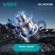 Триммер VGR V-299 BLACK, 4 насадки, 9000RPM, 2000 mAh, 5 уровней скорости, LED display