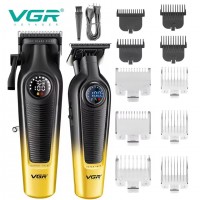 Комплект VGR 2 в 1 V-196&996 GOLD, аккумуляторная машинка для стрижки (clipper) и триммер