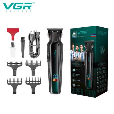 Триммер VGR V-930 GREEN, 4 насадки, LED display