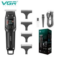 Триммер VGR V-964 BLACK, 7000 RPM, 4 насадки, LED display
