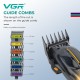 Аккумуляторная машинка для стрижки (clipper) VGR V-026 GOLD, 6 насадок, 9000 RPM, LED display