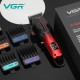 Аккумуляторная машинка для стрижки (clipper) VGR V-026 RED, 6 насадок, 9000 RPM, LED display