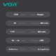 Триммер VGR V-227 GREEN, 3 насадки, LED display