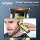Триммер VGR V-880T GREEN, EXTERNAL ROTOR MOTOR, MIM BLADE, 4 насадки, док-станция