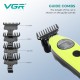 Триммер VGR V-880T GREEN, EXTERNAL ROTOR MOTOR, MIM BLADE, 4 насадки, док-станция
