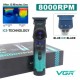 Триммер VGR V-946 с технологией охлаждения ICE TECHNOLOGY, 4 насадки, 8000 RPM, 3000 mAh, LED display