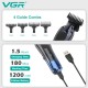 Триммер VGR V-998 BLUE, 4 насадки, LED display
