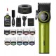 Аккумуляторная машинка для стрижки (clipper) VGR V-001 GREEN, 10 насадок, 9000 RPM, 4600 mAh, LED light, LED