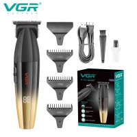 Триммер VGR V-906 GOLD, 3 насадки, керамическое лезвие, TURBO режим 9000 RPM, LED display