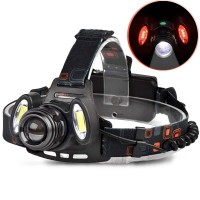 Фонарь налобный Police 2117-T6+2COB(RED), 2x18650, zoom, ЗУ microUSB, Box