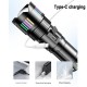 Фонарь NIGHT VISION FLUORESCENCE C203-1 WHITE LASER LED GT-50W, 4x18650, power bank, ЗУ Type-C, zoom