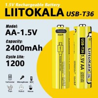Аккумулятор AA, LiitoKala USB-T36 1.5V, 2400mAh, ОРИГИНАЛ