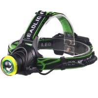 Фонарь налобный T106-T6+COB, 2x18650, signal light, zoom, ЗУ microUSB, Box