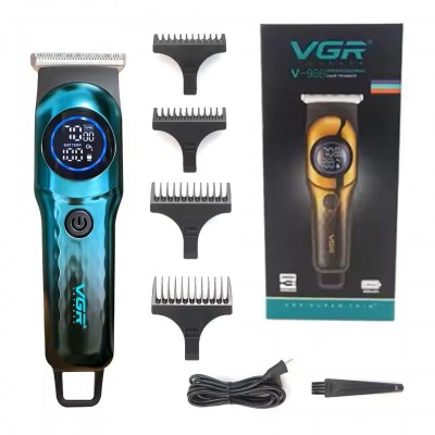 Триммер VGR V-966  GREEN, Professional, 4 насадки, LED Display