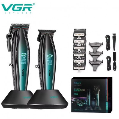 Комплект VGR 2 в 1 V-270&V-992 GREEN, машинка для стрижки и триммер