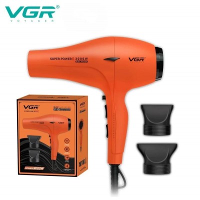 Фен профессиональный VGR V-406 ORANGE, 3 уровня обдува, 3 уровня температуры, 2 насадки, 3000 Вт Фен профессиональный VGR V-406 ORANGE, 3 уровня обдува, 3 уровня температуры, 2 насадки, 3000 Вт