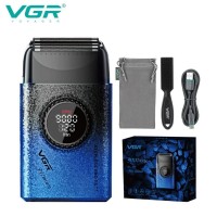 Электробритва VGR V-377 BLUE шейвер, двойное лезвие, регулировка мощности 7000-9000 RPM, LED display