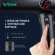 Фен профессиональный VGR V-469, 4 уровня обдува, 4 уровня температуры, 2 насадки, 2400 Вт