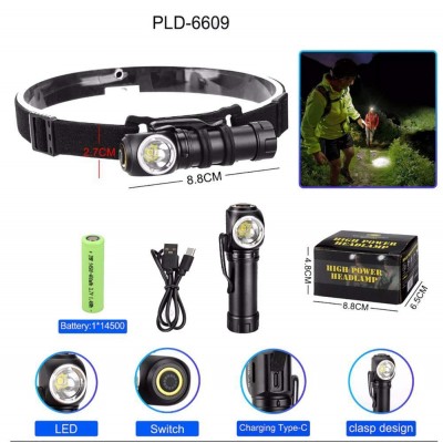 Фонарь налобный 6609-LED, ЗУ Type-C, 1x14500, Box Фонарь налобный 6609-LED, ЗУ Type-C, 1x14500, Box