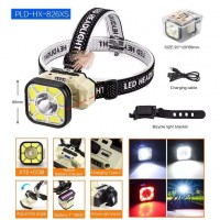 Фонарь налобный 826XS-XPE+8COB(White+Red), Motion Sensor, 1x18650, вело крепление, ЗУ Type-C, Box Фонарь налобный 826XS-XPE+8COB(White+Red), Motion Sensor, 1x18650, вело крепление, ЗУ Type-C, Box