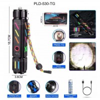 Фонарь NIGHT VISION FLUORESCENCE 530 WHITE LASER LED PM30-TG, Power Bank, 1x18650, ЗУ Type-C, zoom, Box