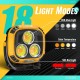 Фонарь кемпинг W891-1-3COB(White+Yellow)+5SMD(Red), Power bank, 2x18650, ЗУ Type-C, магнит, крюк