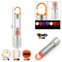 Фонарь BL-636-3TG(WHITE+RED+BLUE)+COB(WHITE+RED), Li-Ion аккумулятор, ЗУ Type-C, zoom, Box