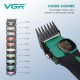 Аккумуляторная машинка для стрижки (clipper) VGR V-885C GREEN, 10 насадок, LED display