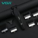 Аккумуляторная машинка для стрижки (clipper) VGR V-640C BLACK, 6 насадок, LED display, 9000RPM