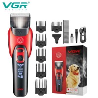 Аккумуляторная машинка для стрижки животных VGR V-208 RED, 6 насадок, LED display Аккумуляторная машинка для стрижки животных VGR V-208 RED, 6 насадок, LED display