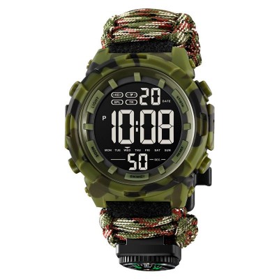 Часы наручные 1845NCMGN SKMEI PARACORD, ARMY GREEN CAMOUFLAGE, Compass, термометр, свисток, кресало Часы наручные 1845NCMGN SKMEI PARACORD, ARMY GREEN CAMOUFLAGE, Compass, термометр, свисток, кресало