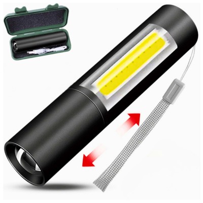 Фонарь 1501-XPE+COB, Li-Ion аккумулятор, ЗУ microUSB, Box