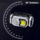 Фонарь налобный HX-T60-5SMD+COB(White+Red), Waterproof, 1x18650, ЗУ Type-C, магнит, Box