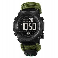 Часы наручные 1845AG SKMEI PARACORD, ARMY GREEN, Compass, термометр, свисток, кресало Часы наручные 1845AG SKMEI PARACORD, ARMY GREEN, Compass, термометр, свисток, кресало