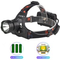 Фонарь налобный XQ-218-HP50, Power Bank, 3x18650, signal light, индикация заряда, ЗУ microUSB, Box