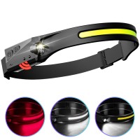 Фонарь налобный BL-W689-1/5808А-LM+COB(White+Red), Motion Sensor, Li-Ion аккум., ЗУ Type-C, Box