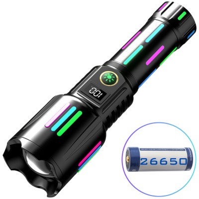 Фонарь NIGHT VISION FLUORESCENCE W515-PM10-TG, индикация заряда, 1x26650, ЗУ Type-C, zoom, Box Фонарь NIGHT VISION FLUORESCENCE W515-PM10-TG, индикация заряда, 1x26650, ЗУ Type-C, zoom, Box