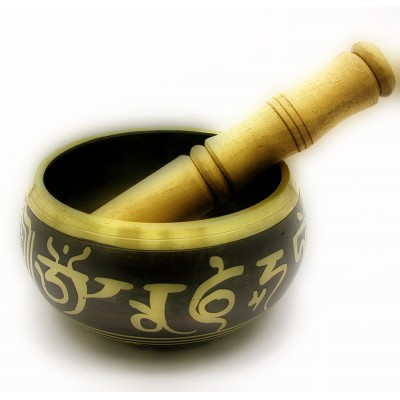 Чаша поющая с рисунком (d-15,h-8 см)(Singing Bowl Carving no.4) код 18113