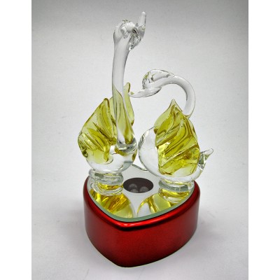 Лебеди хрустальные с подсветкой (10,5х6х6,5 см)(8157G) код 18284