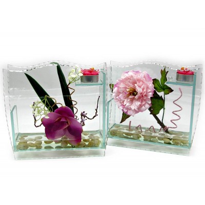 Цветок в стекле (20х22х6,5см) Цветок в стекле (GLL 11.13.06.02)(20х22х6,5см) код 18783