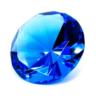 Кристалл хрустальный синий (8 см)