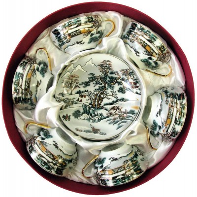 Сервиз круглый фарфор (6CCS97) "Зимний пейзаж" (10шт.в ящ.) код 20421