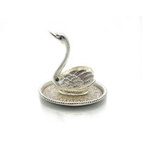 Подставка под кольца 'Лебедь' (9х8х7,5 см)'Серебро'