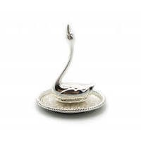 Подставка под кольца 'Лебедь' (9х10х7,5 см)'Серебро'