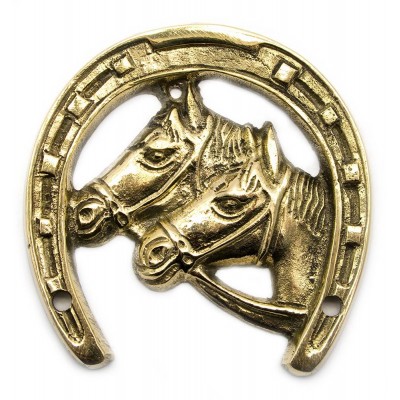 Подкова с лошадьми бронзовая (9,5х9,1х0,6 см) код 23502
