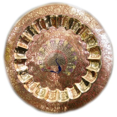 Тарелка бронзовая настенная (57 см)(Wall Plate Jaipuri Mix 24") код 23509