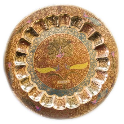 Тарелка бронзовая настенная (48 см)(Wall Plate Jaipuri Mix 20") код 23510